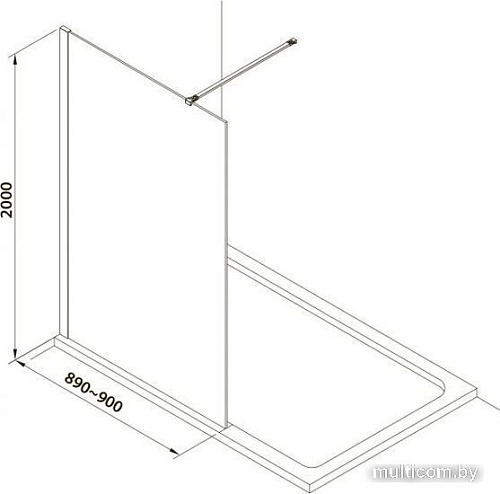 Душевая стенка Omnires Marina DNR90XСRTR