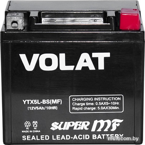 Мотоциклетный аккумулятор VOLAT YTX5L-BS (5 А·ч)