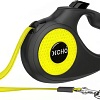 Поводок-рулетка XCHO Лента 5м (S, черный/зеленый светоотражающий)