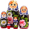 Развивающая игра Брестская Матрешка C георгинами и ромашками (набор 5 шт)