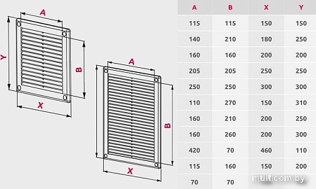 Вентиляционная решетка Awenta TRU4BR