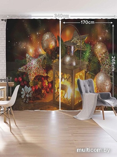 Комплект штор JoyArty Огненный сувенир Oxford DeLux 1.7x2.65 м (2 шт)