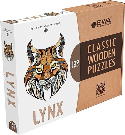 Пазл Eco-Wood-Art Рысь в крафтовой упаковке