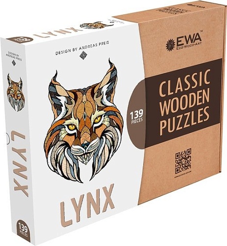 Пазл Eco-Wood-Art Рысь в крафтовой упаковке