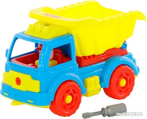 Конструктор Полесье 73006 Автомобиль-самосвал (голубой/желтый)