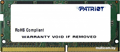 Оперативная память Patriot Signature Line 4GB DDR4 SO-DIMM PC4-17000 [PSD44G213381]
