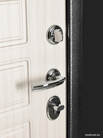 Металлическая дверь Guard MG60 МДФ 87х205 правая (черное серебро/белый ясень)