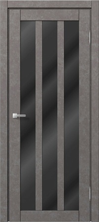 Межкомнатная дверь MDF-Techno Dominika Loft 403 40x200 (бетон серый/лакобель черный)