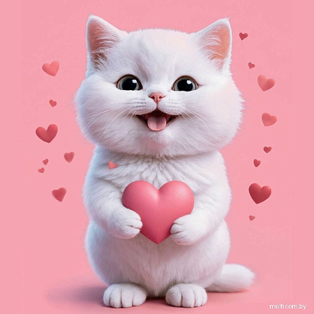 Алмазная мозаика Феникс+ Котенок с сердечком 70802