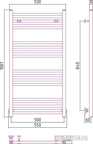 Полотенцесушитель Сунержа Модус 1000x500 31-0250-1050