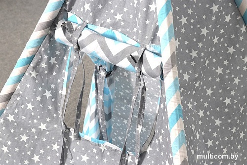 Вигвам Мебельград Зигзаг (небесный/звездопад на сером)