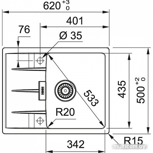 Кухонная мойка Franke Centro CNG 611-62 Fragranite 114.0639.681 (серый)