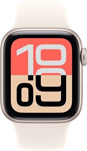 Умные часы Apple Watch SE 3 40 мм (алюминиевый корпус, звездный свет/звездный свет, спортивный силиконовый ремешок S/M)