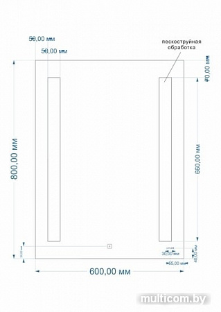 Cersanit Зеркало Led 020 base 60x80