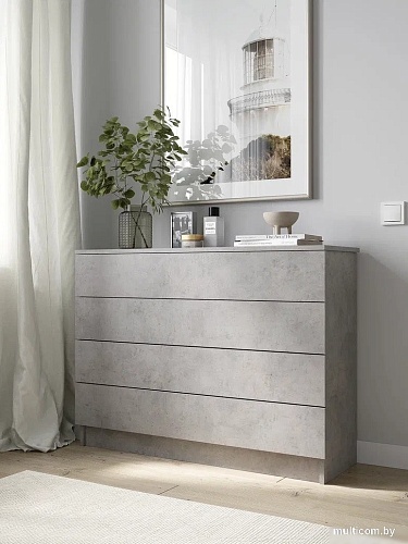 Комод Горизонт Нео 1050 4 ящика (бетон)