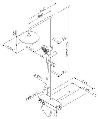 Душевая система AM.PM ShowerSpot F0750A400