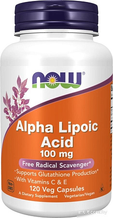 Витамины, минералы Now Foods Alpha Lipoic Acid 100 мг (120 капсул)