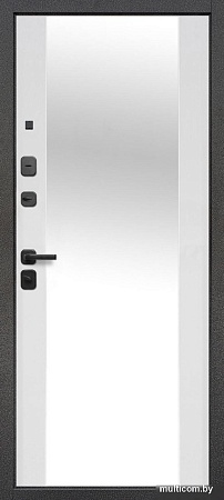 Металлическая дверь Guard Зеркало серебристый/белый матовый (86x205, левая)