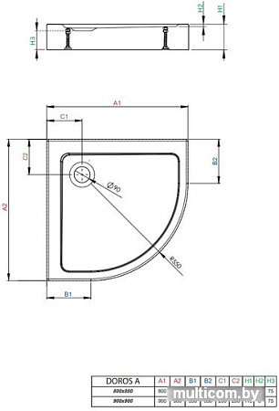 Душевой поддон Radaway Doros A Compact 80х80
