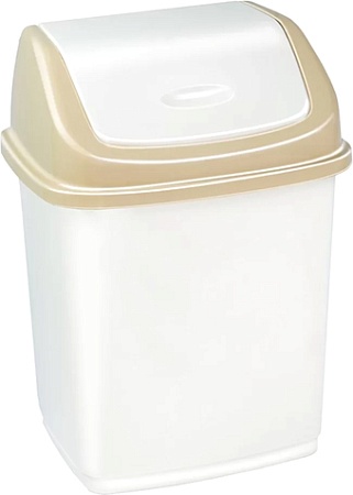 Мусорное ведро Эльфпласт Ромашка EP057 10 л (слоновая кость/бежевый)