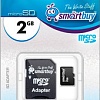 Карта памяти Smart Buy microSD 2 Гб + SD адаптер (SB2GBSD-01)