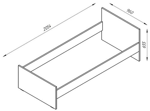 Кровать Mio Tesoro Орион 90x200 2.01.04.060.5 (дуб венге)
