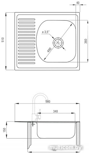Кухонная мойка Deante Techno ZMU 3113 (оформление)