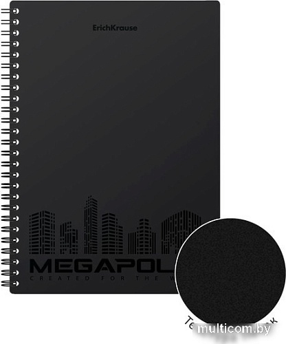 Общая тетрадь Erich Krause Megapolis черный 80 л клетка 50656