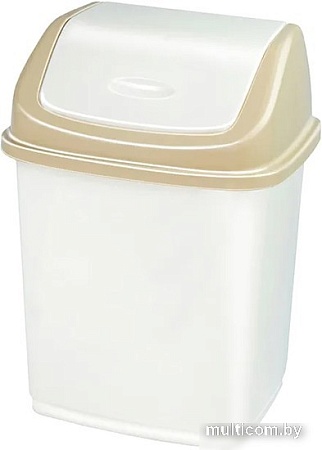 Мусорное ведро Эльфпласт Ромашка EP108 5 л (слоновая кость/бежевый)
