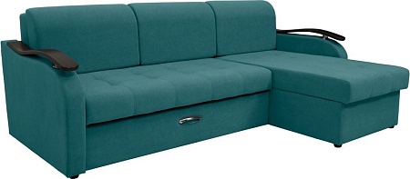 Диван Сириус Лидер-2 с оттоманкой НПБ 250x165 (Eva 23 велюр зеленый)