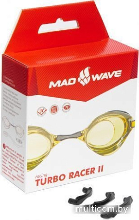 Очки для плавания Mad Wave Turbo Racer II (желтый)