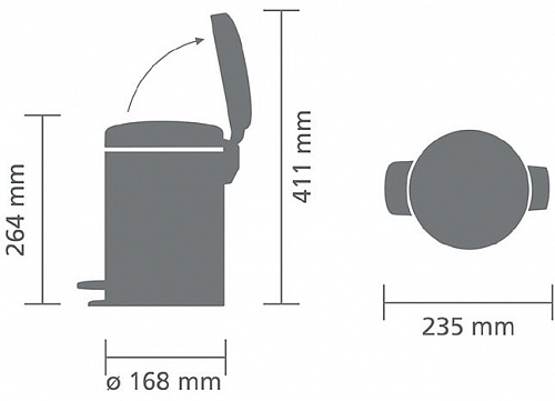 Brabantia Pedal Bin NewIcon 3 л (платиновый)