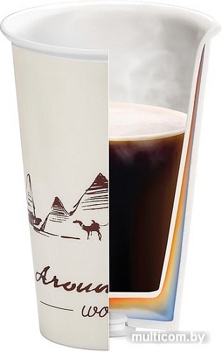 Термокружка DeLonghi DLSC057 0.3л (белый/коричневый)