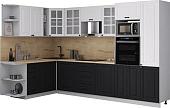 Готовая кухня Интерлиния Мила Деко 1.88x3.2 LV (черный/белый/дуб бунратти)