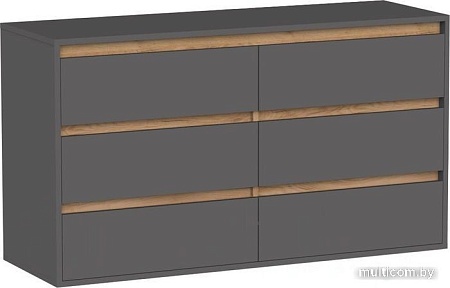 Комод Интермебель Рио-4 Р-004 (графит серый/дуб крафт табачный)
