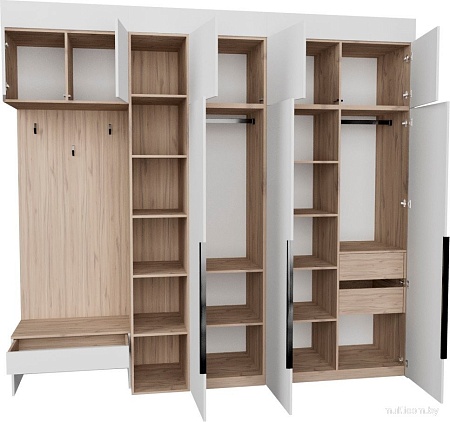 Стенка Рэйгрупп Рэй P245-B9-2-EBE В9-2 (дуб элисон/белый премиум)