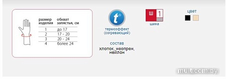 Ортез лучезапястный Польза На запястье с шиной 1411 (р.3, бежевый)