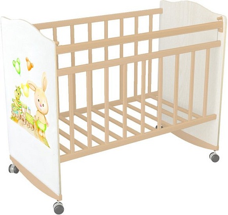 Классическая детская кроватка Indigo My Dream Игрушки (натуральный/белый)