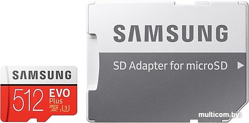 Карта памяти Samsung EVO Plus microSDXC 512GB + адаптер