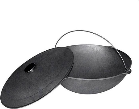 Биол татарский чугунный с дужкой и крышкой 15 л