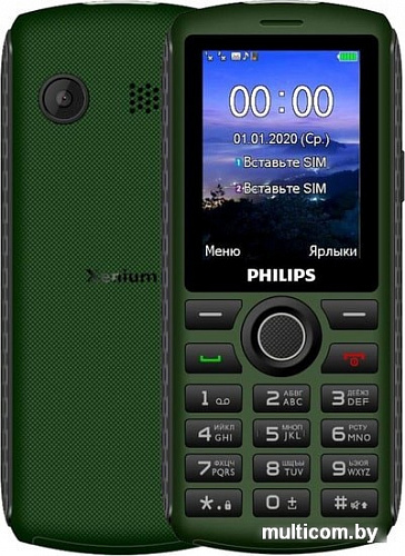 Мобильный телефон Philips Xenium E218 (зеленый)