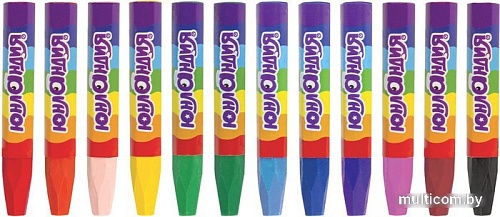 Восковые мелки Юнландия Юнландик и индийский слон 227297 (12 шт)