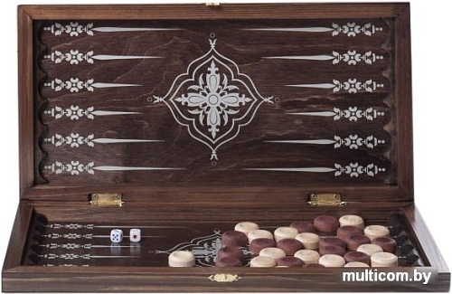 Нарды Объедовская фабрика Игрушки Лилии 145-17 (малые, венге/серебро)