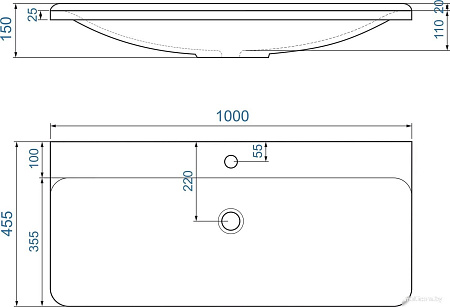 Умывальник Madera Solo 100x46