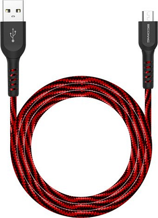 Кабель Atomic Flexstick Game+ 30.207 USB Type-A - microUSB (1.5 м, черный/красный)