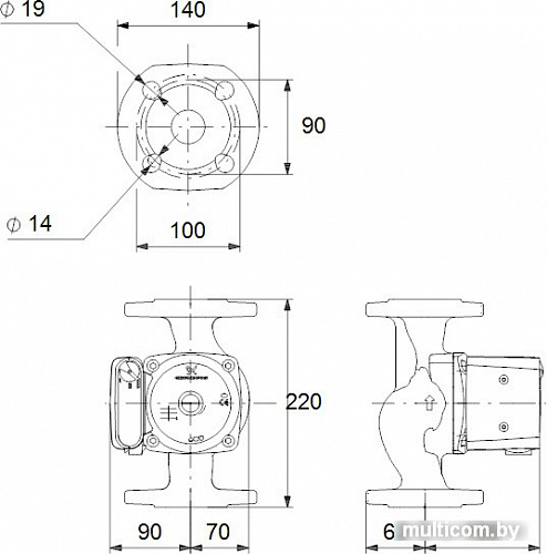 Циркуляционный насос Grundfos UPS 32-100 F 220