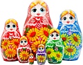 Развивающая игра Брестская Матрешка С букетом желтых гербер (набор 7 шт)