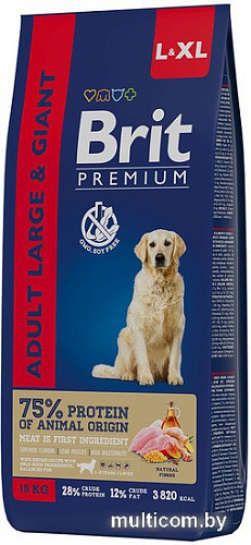 Сухой корм для собак Brit Premium Dog Adult Large and Giant курица 15 кг