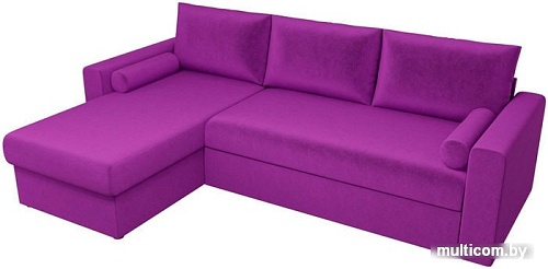Угловой диван Mio Tesoro Верона левый (микровельвет, фиолетовый)