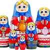 Развивающая игра Брестская Матрешка С самоваром (набор 7 шт)